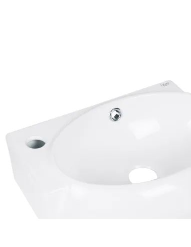 Керамічна раковина настінна Q-Tap Leo QT11115011LWN White ліва, 420x280x150 мм