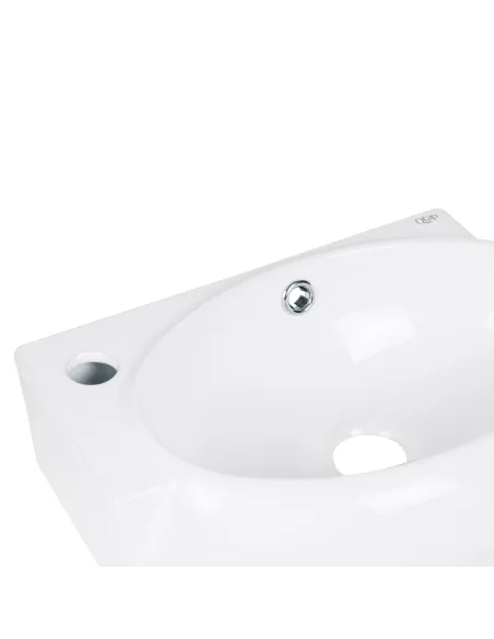 Керамічна раковина настінна Q-Tap Leo QT11115011LWN White ліва, 420x280x150 мм