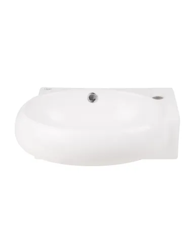 Керамическая раковина настенная Q-Тap Leo QT11115011RWN White правая, 420x280x150 мм