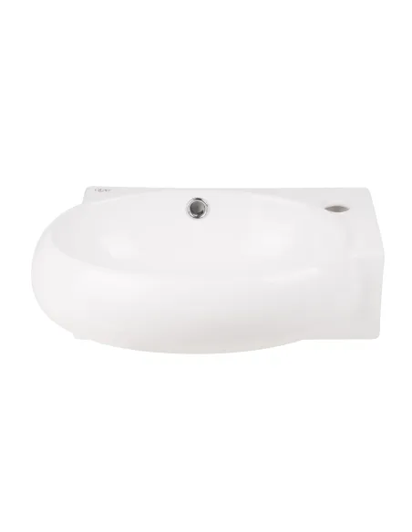 Керамическая раковина настенная Q-Тap Leo QT11115011RWN White правая, 420x280x150 мм