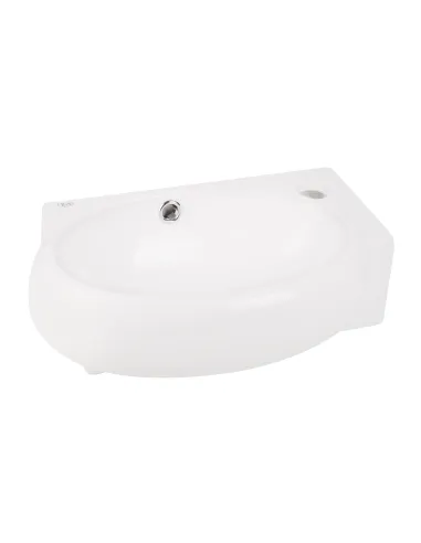 Керамическая раковина настенная Q-Тap Leo QT11115011RWN White правая, 420x280x150 мм