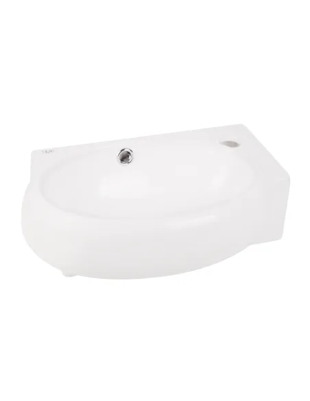 Керамическая раковина настенная Q-Тap Leo QT11115011RWN White правая, 420x280x150 мм