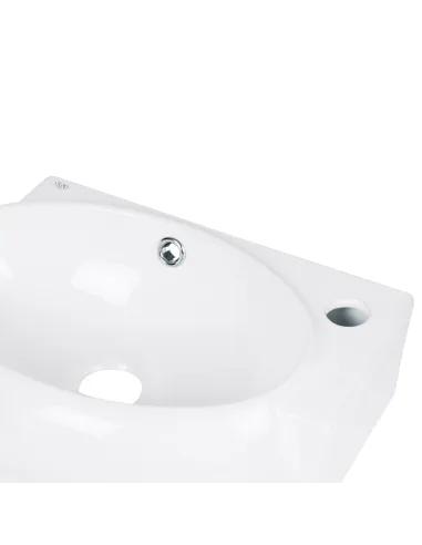 Керамическая раковина настенная Q-Тap Leo QT11115011RWN White правая, 420x280x150 мм