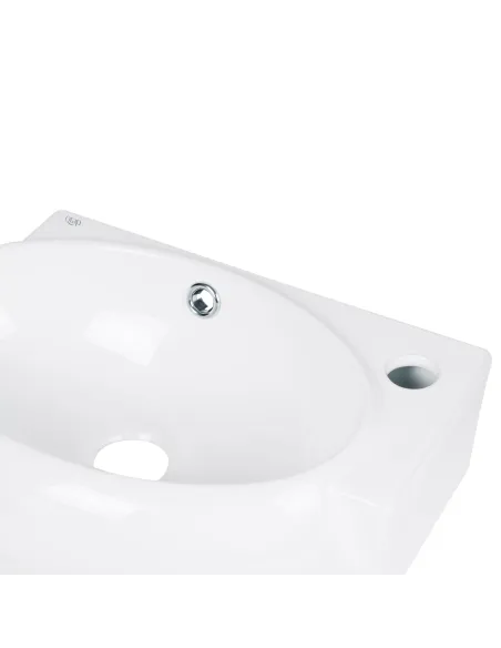 Керамическая раковина настенная Q-Тap Leo QT11115011RWN White правая, 420x280x150 мм