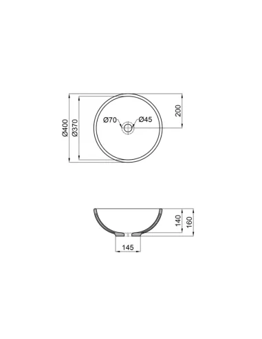 Раковина - чаша Q-Тap Owl QT1911K53WN White, 400х400х155 мм