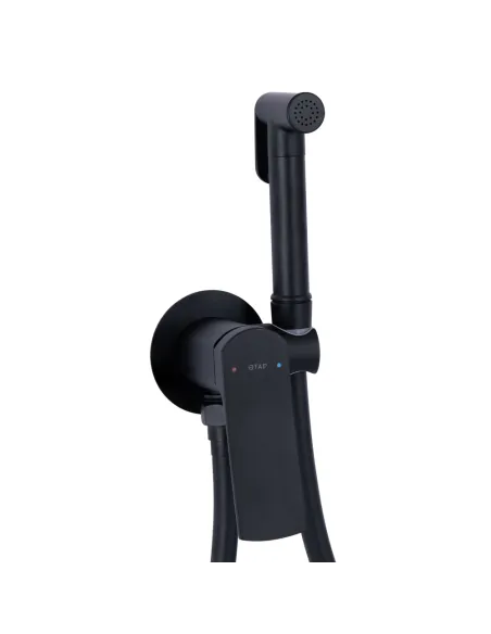 Набір для гігієнічного душу із змішувачем Q-Tap Slavonice QTSLA262BLM45917 Black Matt