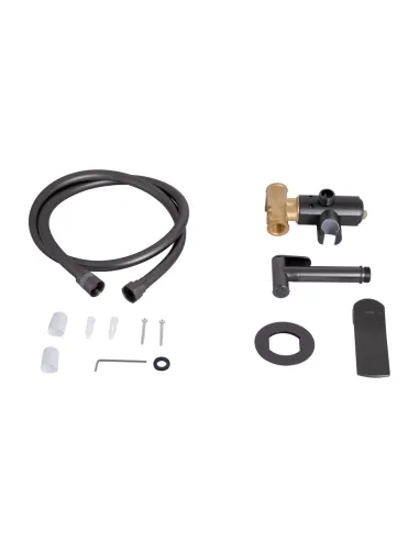 Набор для гигиенического душа со смесителем Q-Тap Slavonice QTSLA262GMB45916 Gunmetal Black PVD