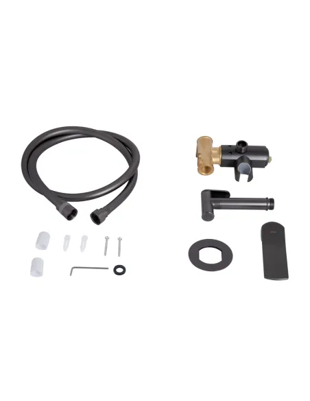 Набір для гігієнічного душу із змішувачем Q-Tap Slavonice QTSLA262GMB45916 Gunmetal Black PVD