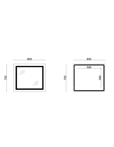 Дзеркало для ванної кімнати Lidz Kubis Reverse LD78LF9048070, з LED-підсвічуванням, з антизапітнінням