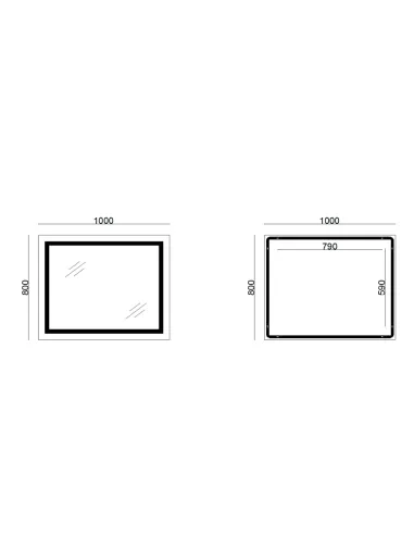 Дзеркало для ванної кімнати Lidz Kubis Reverse LD78LF61410080, з LED-підсвічуванням, з антизапітнінням