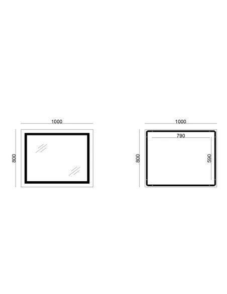 Зеркало для ванной Lidz Kubis Reverse LD78LF61410080, с LED-подсветкой, с антизапотеванием