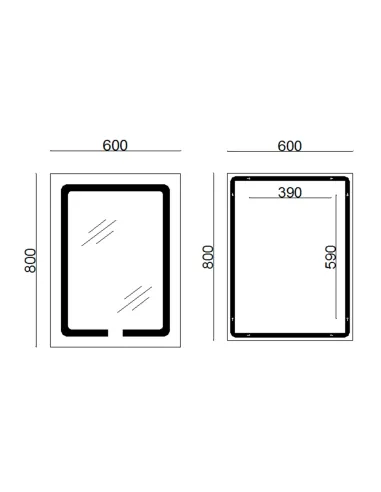 Дзеркало для ванної кімнати Lidz Kubis Reverse LD78LF9376080, з LED-підсвічуванням, з антизапітнінням