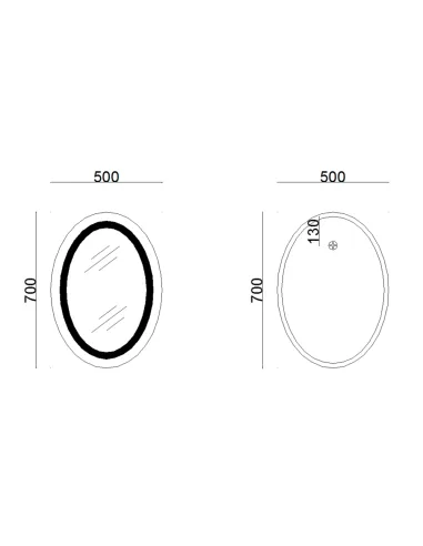 Зеркало для ванной Lidz Vida LD78LF5070, с LED-подсветкой, с антизапотеванием