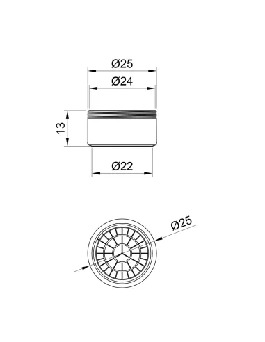 Аератор для змішувача Lidz Repair 02401 LDREP02401CRM34775 Chrome, зовнішній