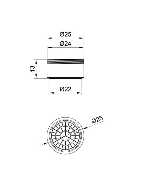 Аератор для змішувача Lidz Repair 02401 LDREP02401CRM34775 Chrome, зовнішній