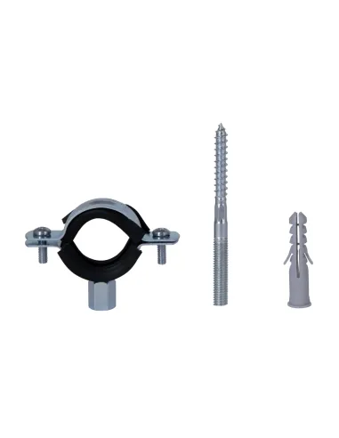 Хомут для труби 32 - 36 мм Thermo Alliance Standart SD10025B у зборі з гайкою та дюбелем