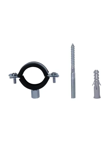 Хомут для трубы 38 - 43 мм Thermo Alliance Standart SD10032B в сборе с гайкой и дюбелем