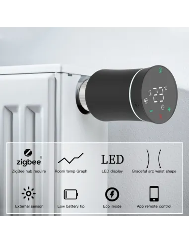 Сервопривід для термостатичного крана Thermo Alliance ZTRV-BY-100(B), бездротовий, програмований