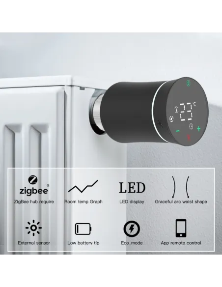 Сервопривід для термостатичного крана Thermo Alliance ZTRV-BY-100(B), бездротовий, програмований