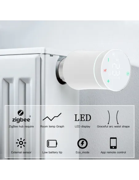 Сервопривід для термостатичного крана Thermo Alliance ZTRV-BY-100(W), бездротовий, програмований