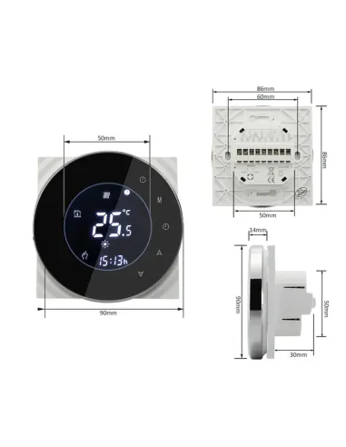 Термостат провідний тижневий Thermo Alliance BHT-6000-GALW з WiFi, 16A+NTC