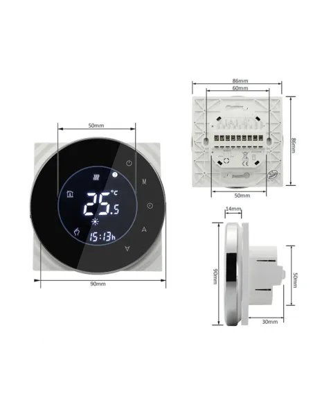 Термостат провідний тижневий Thermo Alliance BHT-6000-GALW з WiFi, 16A+NTC