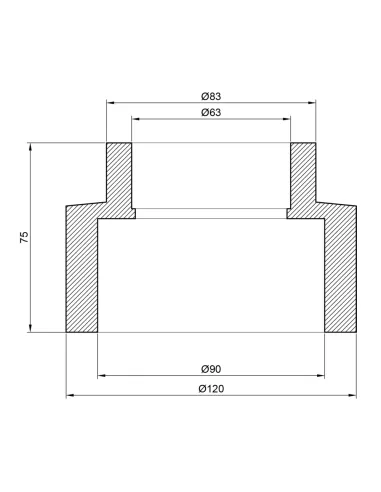 Муфта редукционная для полипропиленовых труб Thermo Alliance 90 х 63 мм