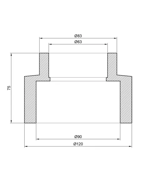 Муфта редукційна для поліпропіленових труб Thermo Alliance 90 х 63 мм