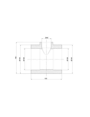 Трійник редукційний для поліпропіленових труб Thermo Alliance 110 х 50 х 110 мм