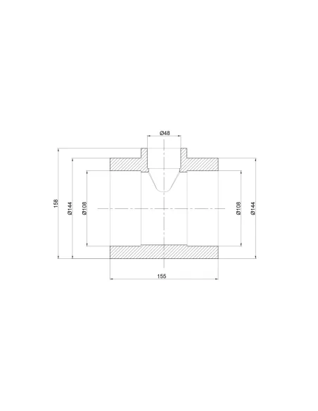 Тройник редукционный для полипропиленовых труб Thermo Alliance 110 х 50 х 110 мм
