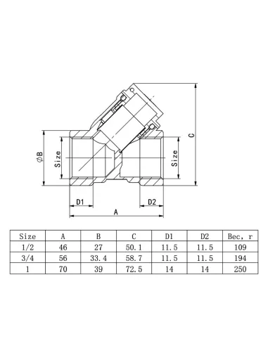 Фильтр грубой очистки ITAL IF100225 3/4 дюйма