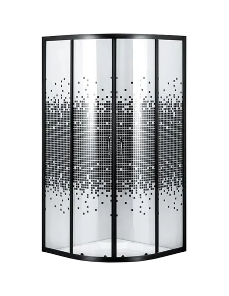 Душевая кабина без поддона Bravo Wisla N90TB Mosaic, полукруглая