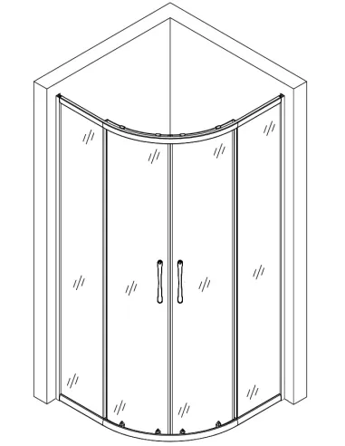 Душевая кабина без поддона Bravo Wisla N90TB Mosaic, полукруглая