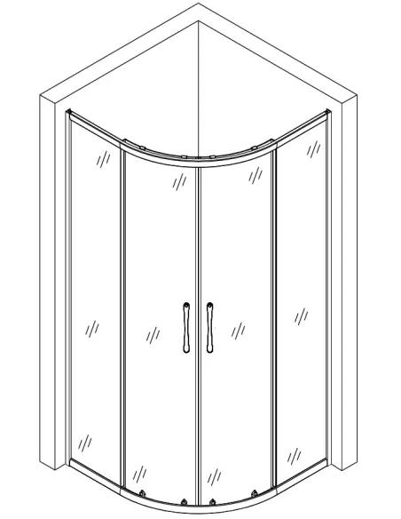 Душова кабіна без піддону Bravo Wisla N90TB Mosaic, напівкругла