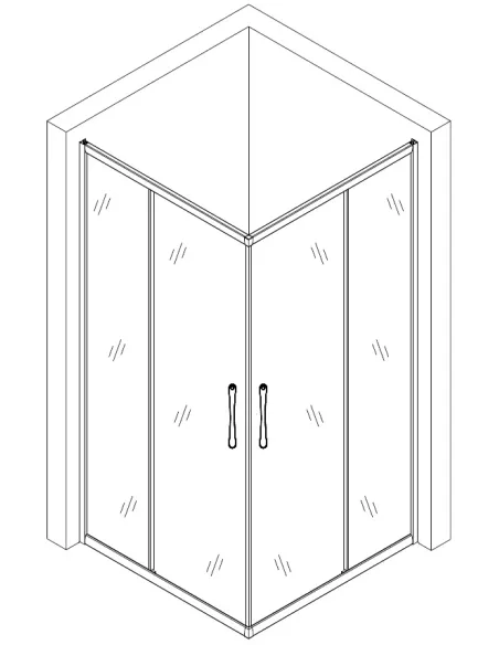 Душова кабіна без піддону Bravo Odra N90TS Line, квадратна