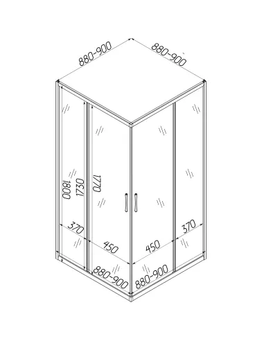 Душевая кабина без поддона Bravo Odra N90GB, квадратная
