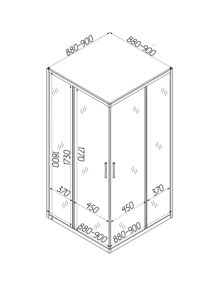 Душевая кабина без поддона Bravo Odra N90TB Mosaic, квадратная