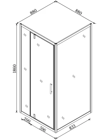 Душевая кабина без поддона Bravo Morava N90FS, квадратная