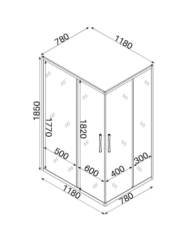 Душова кабіна без піддону Bravo Notec N120FS, прямокутна