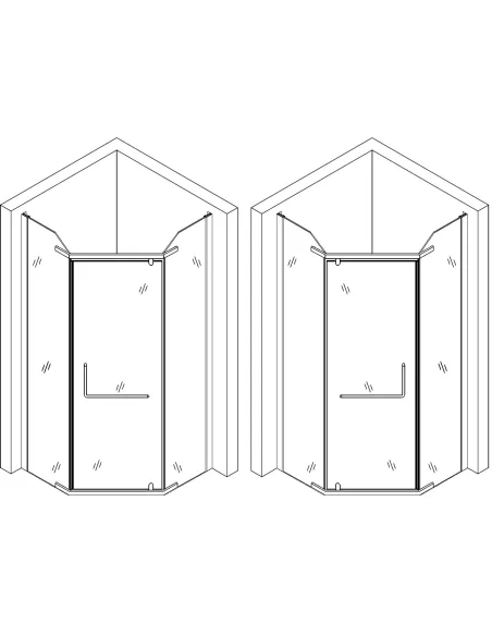 Душова кабіна без піддону Bravo Raba N90FS, п`ятикутна