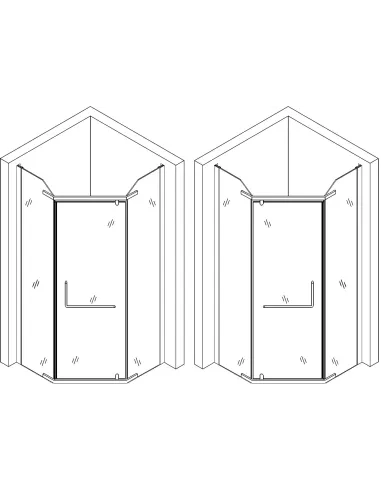 Душова кабіна без піддону Bravo Raba N90GB, п`ятикутна