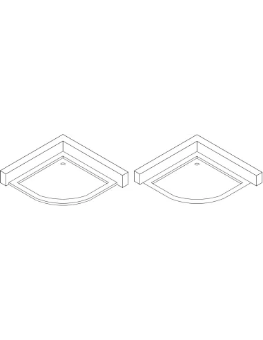 Низкий душевой поддон Bravo Pilica RS100I, полукруглый