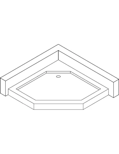 Низкий душевой поддон Bravo Wieprz PL90F, пятиугольный