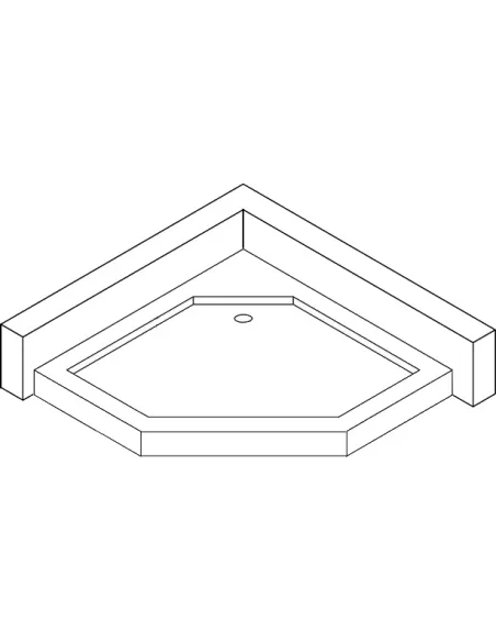 Низький душовий піддон Bravo Wieprz PL90F, п`ятикутний