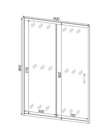 Душевая стеклянная дверь Bravo Tormes 140FS