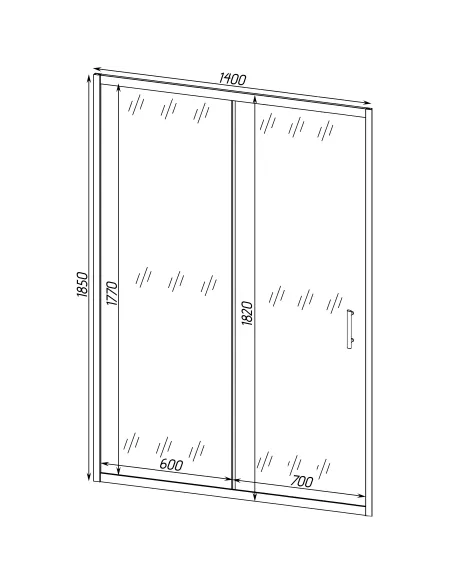 Душевая стеклянная дверь Bravo Tormes 140FS