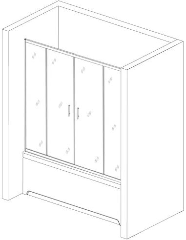 Скляна шторка для ванної Bravo Brda 150FS, 1400 х 1500 мм