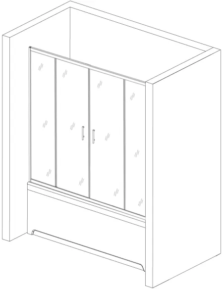 Скляна шторка для ванної Bravo Brda 150FS, 1400 х 1500 мм