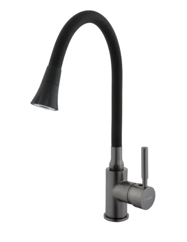 Смеситель для кухни с гибким изливом Globus Lux Lazer GLLR-0203SA-GP-B01 черный гофроизлив