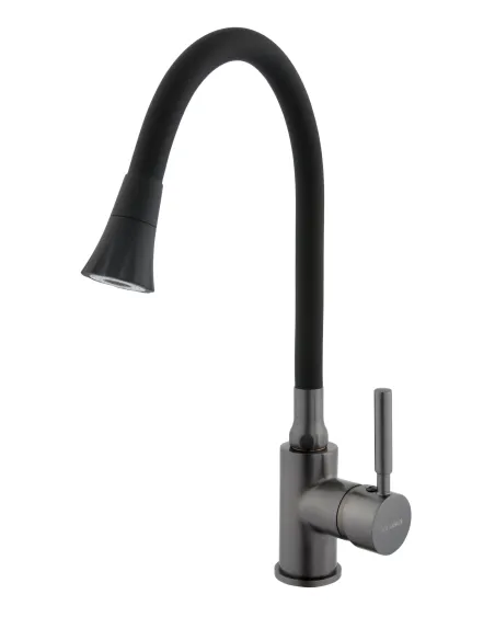Смеситель для кухни с гибким изливом Globus Lux Lazer GLLR-0203SA-GP-B01 черный гофроизлив